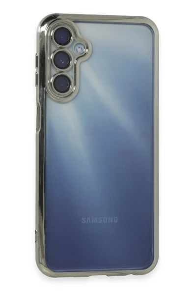 Samsung Galaxy A55 5G Kılıf Lensli Silikon - Gümüş ürün görseli
