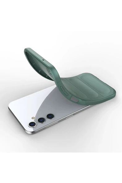 Samsung Galaxy A14 4G Kılıf Optimum Silikon - Koyu Yeşil - Resim 4