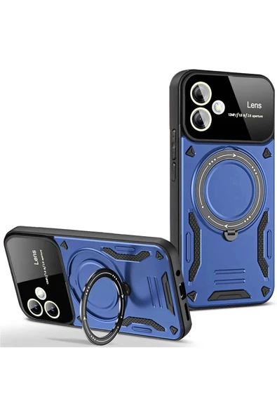 Samsung Galaxy A05 Kılıf Joy Lens Standlı Kapak - Lacivert ürün görseli