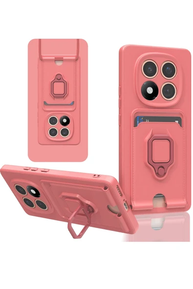 Xiaomi Redmi Note 14 Pro Plus Kılıf Zuma Kartvizitli Yüzüklü Silikon - Pembe ürün görseli