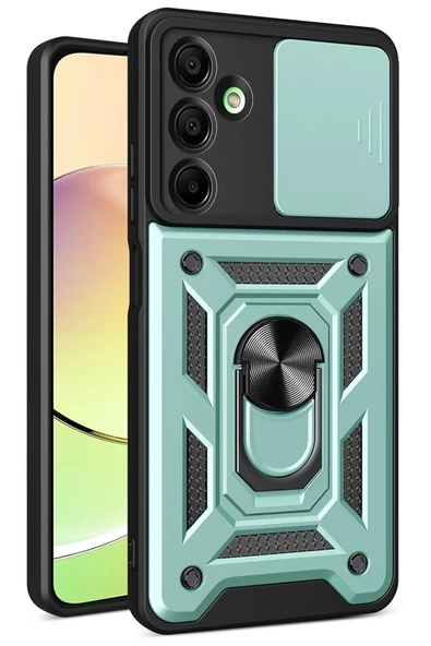 Samsung Galaxy A26 Kılıf Pars Lens Yüzüklü Silikon - Yeşil ürün görseli