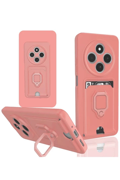 Xiaomi Redmi 14C Kılıf Zuma Kartvizitli Yüzüklü Silikon - Pembe ürün görseli