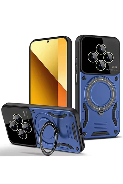 Xiaomi Redmi 14C Kılıf Joy Lens Standlı Kapak - Lacivert ürün görseli