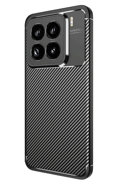 Xiaomi Mi 15 Pro Kılıf Auto Focus Karbon Kapak - Siyah - Resim 2