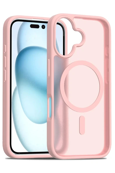 iPhone 16 Plus Jota Magsafe Kapak - Pudra - Resim 4