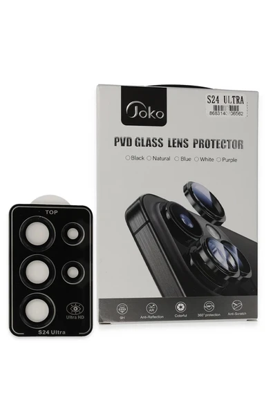 Samsung Galaxy S24 Ultra PVD Metal Kamera Lens - Siyah ürün görseli