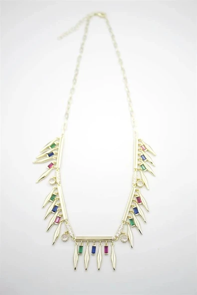 LitaeTrend Taş Sallantılı Marka Kolye - Altın ürün görseli 1