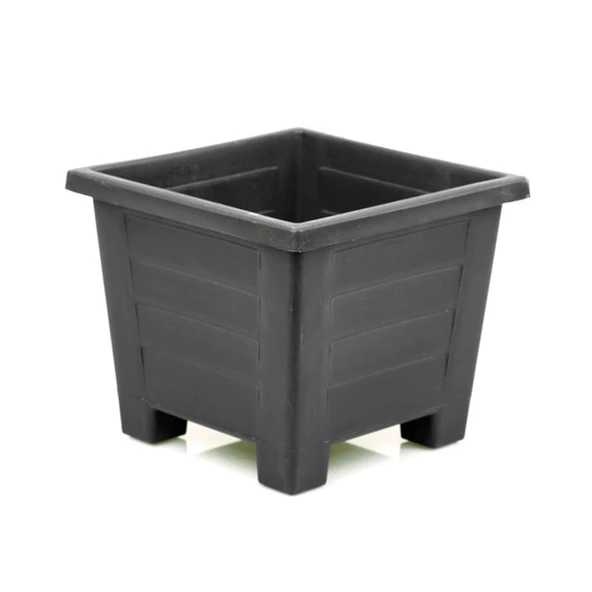 Omnipazar  SY-5848 Dekoratif Plastik Kare Ayaklı Saksı 30 lt Antrasit 6 Adet - 3