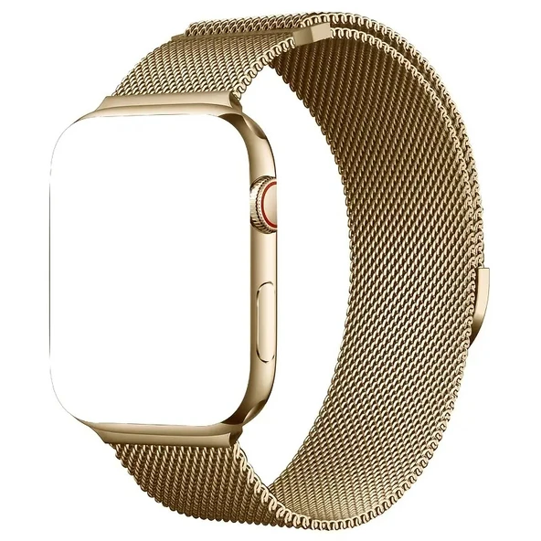 Paslanmaz Çelik Watch 10 Uyumlu Kaliteli Kordon Altın Renk 42-44-45-49mm - 1
