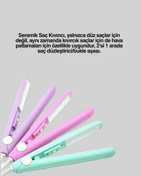 Seramik Kaplamalı, Saç Hasarını Azaltan Kısa Saçlara Uygun Bukle Maşası - 5