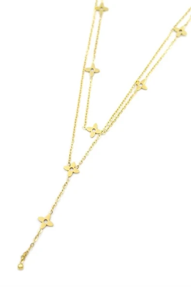 LitaeTrend Vc Yonca Kolye - Altın - Resim 2