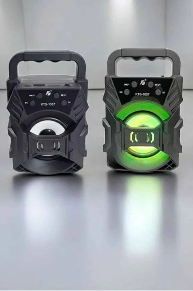 Taşınabilir Bluetooth Hoparlör Led Işıklı Uzun Pil Ömrü - Resim 3