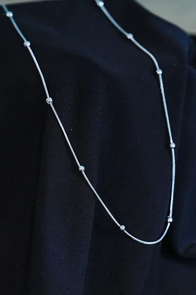 Çelik Kolye Dorika Model Zincir Gümüş Renk ürün görseli