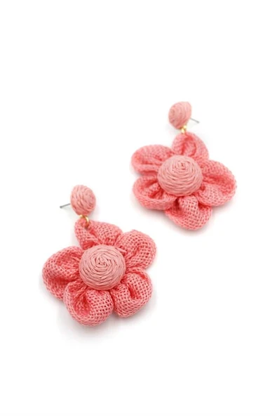 LitaeTrend Papatya Hasır Küpe - Pembe ürün görseli 1