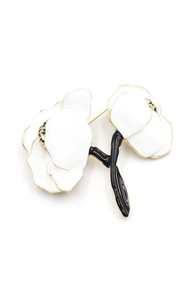 LitaeTrend Gelincik Broş - Beyaz ürün görseli 1