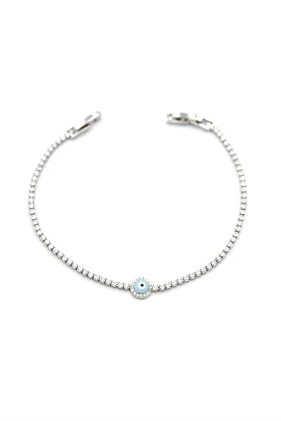 LitaeTrend Mineli Göz Taşlı Bileklik - Gümüş ürün görseli 1