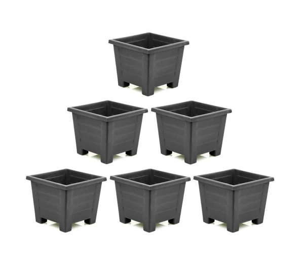 Omnipazar SY-5847 Dekoratif Plastik Kare Ayaklı Saksı 15 lt Antrasit 6 Adet ürün görseli
