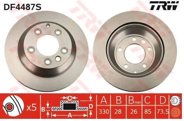 DİSK FREN AYNASI ARKA EFD4487 TOUAREG Q7 HAVALI (TAKIM FİYATI) 95535240130 ürün görseli