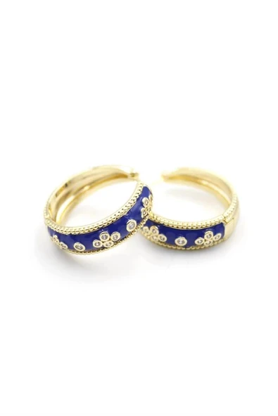 LitaeTrend Mineli Vc Yonca Küpe - Mavi ürün görseli 1