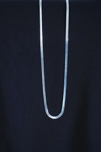 İtalyan Çelik Kolye 45cm 4mm Paslanmaz Gümüş - Resim 2