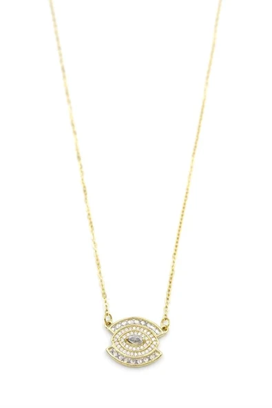 LitaeTrend Taşlı Göz Kolye - Altın ürün görseli 1