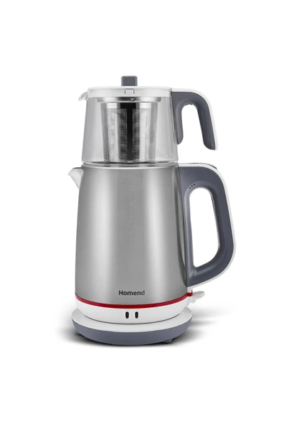 Royaltea 1751H Cam Demlikli Inox Beyaz Çay Makinesi