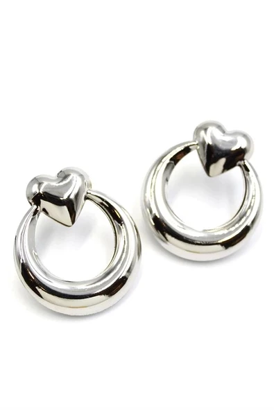 LitaeTrend Kalp Küpe - Gümüş ürün görseli 1