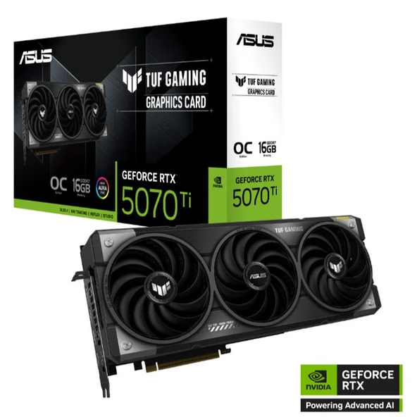 ASUS GEFORCE TUF-RTX5070TI-O16G-GAMING 16GB GDDR7 256BIT 2XHDMI 3XDP EKRAN KARTI ürün görseli 1