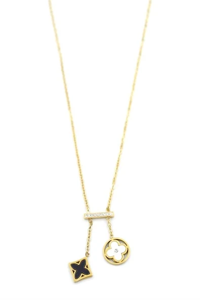 LitaeTrend Vc Yonca Kolye - Altın - Resim 2