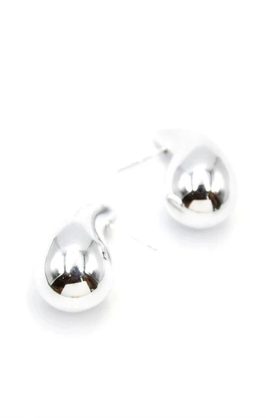 LitaeTrend Orta Boy Damla Küpe - Gümüş ürün görseli 1