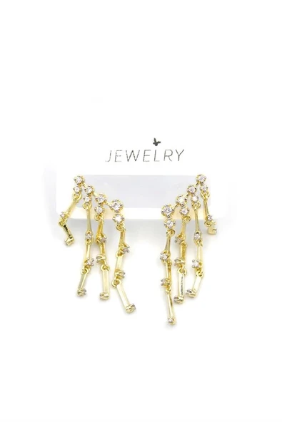 LitaeTrend Taş Sallantılı Küpe - Altın ürün görseli 1