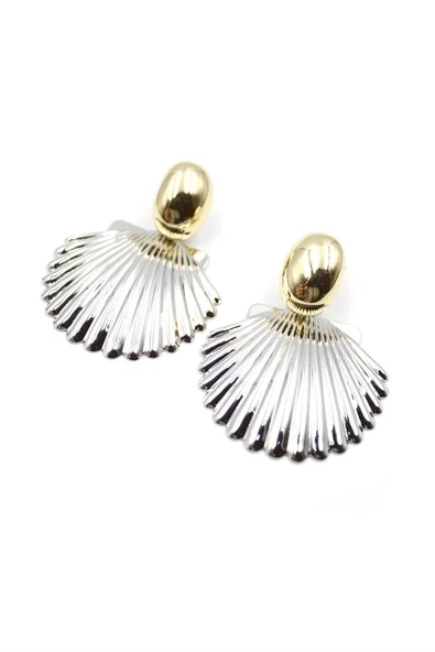 LitaeTrend Deniz Kabuğu Küpe - Gümüş ürün görseli 1