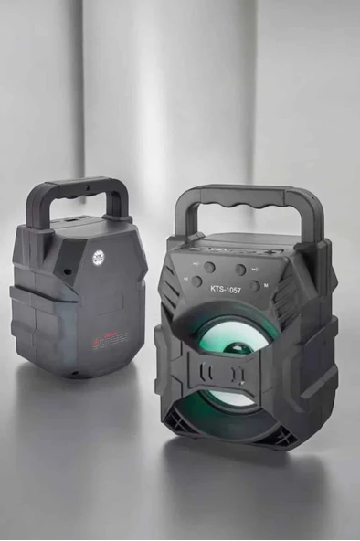 Taşınabilir Bluetooth Hoparlör Led Işıklı Uzun Pil Ömrü - Resim 4