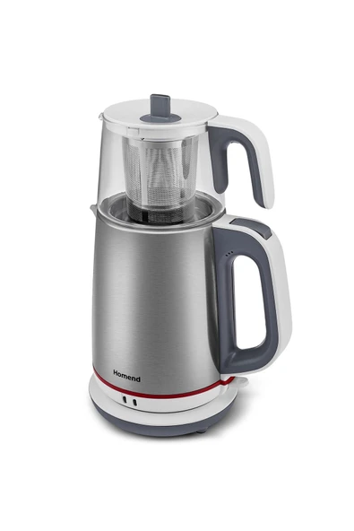 Royaltea 1751H Cam Demlikli Inox Beyaz Çay Makinesi - 3