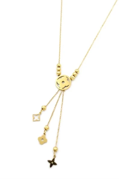 LitaeTrend Vc Yonca Kolye - Altın ürün görseli 1