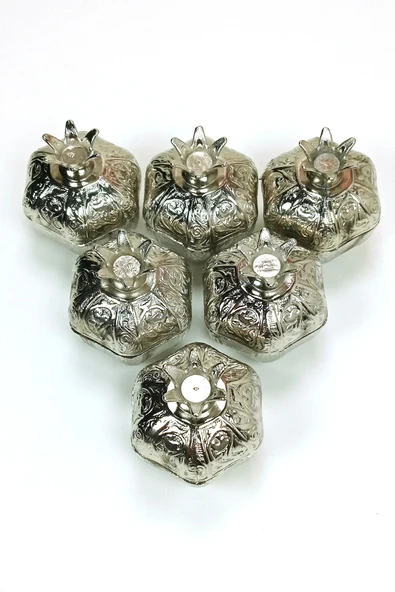 LitaeTrend 6 Lı Mini Eskitme Osmanlı Temalı Açık Renk Nar Lokumluk Sunum - 4