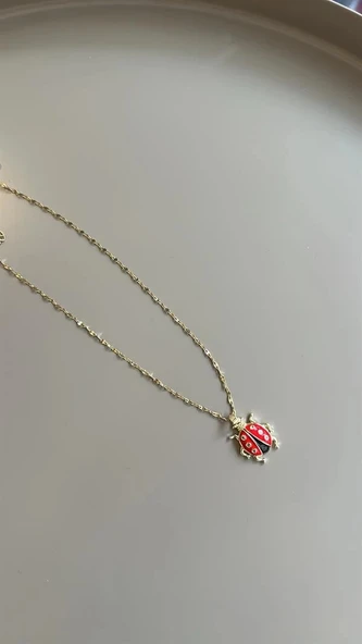 LitaeTrend Uğur Böceği Kolye - Kırmızı ürün görseli 1