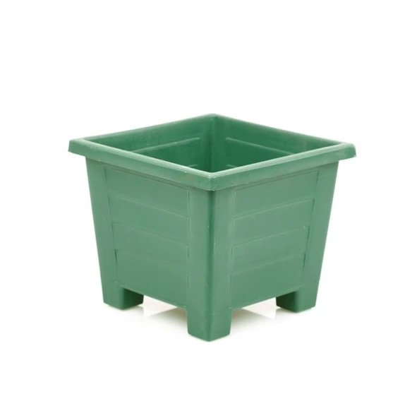 Omnipazar SY-5847 Dekoratif Plastik Kare Ayaklı Saksı 15 lt Yeşil 6 Adet - Resim 3