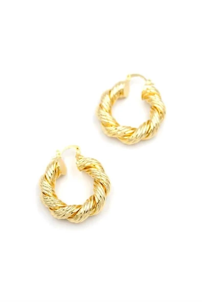 LitaeTrend Burgu Halka Küpe - Altın - Resim 2