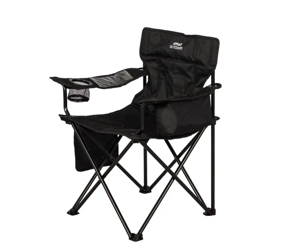 Aygaz Outdoor Siyah 100Kg Çelik Katlanır Kamp Sandalyesi - 2