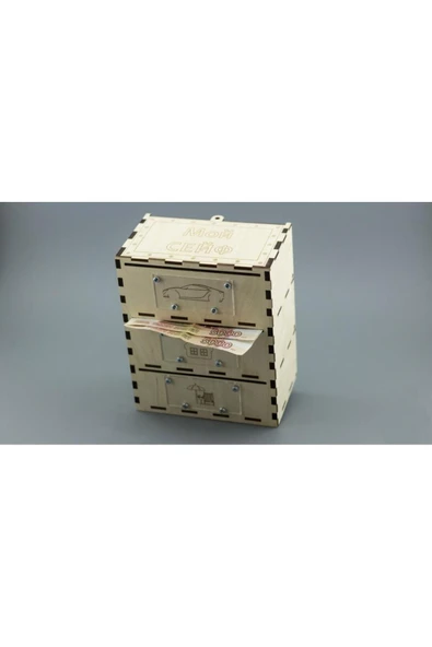 El Yapımı Yeni Model Ahşap Kumbara Tipbox Hediyelik ürün görseli