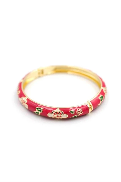 LitaeTrend Mineli Çiçekli Bilezik - Pembe - Resim 2