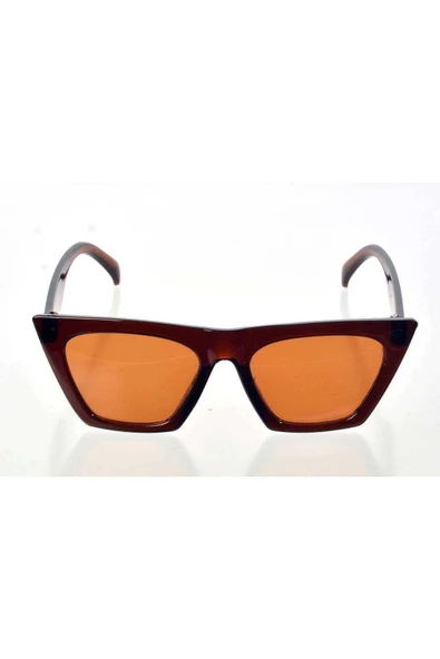 LitaeTrend Kahverengi Çerçeve Cat Eye Kadın Güneş Gözlüğü - Moda Gözlük - 1