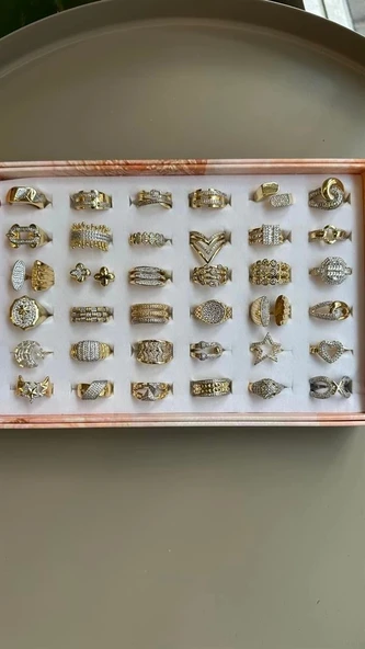 LitaeTrend 36'lı İki Renkli Yüzük - Altın ürün görseli 1