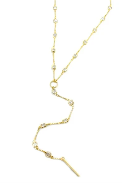 LitaeTrend Taşlı Y Kolye - Altın ürün görseli 1