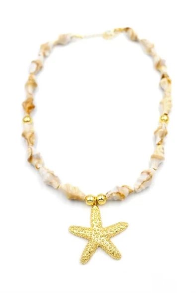 LitaeTrend Deniz Kabuklu Yıldız Kolye - Altın ürün görseli 1
