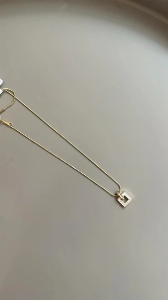 LitaeTrend Sedefli Halka Kolye - Altın - Resim 2