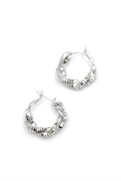 LitaeTrend Tırtıklı Küpe - Gümüş ürün görseli 1