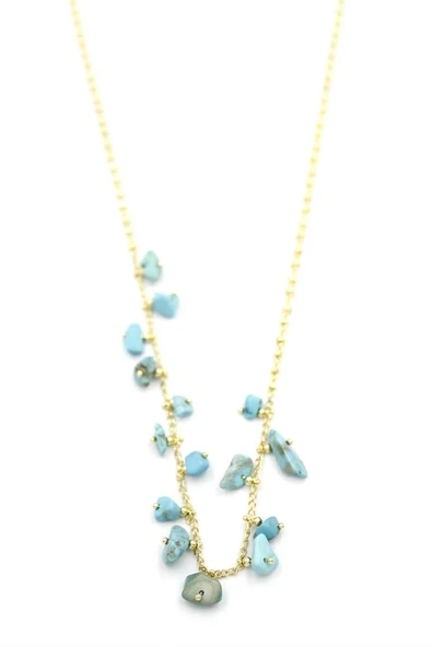 LitaeTrend Taş Sallantılı Kolye - Altın - Resim 2