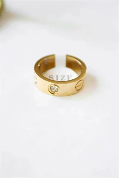 LitaeTrend 6'lı Crt Model Kalın Taşlı Alyans Yüzük - Altın ürün görseli 1